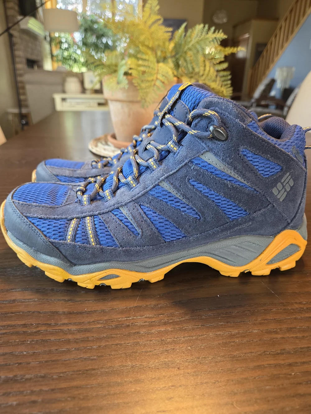 Columbia Charter Oak Mid Waterproof Hiking Shoes Blue Orange Gorpcore Outdoor